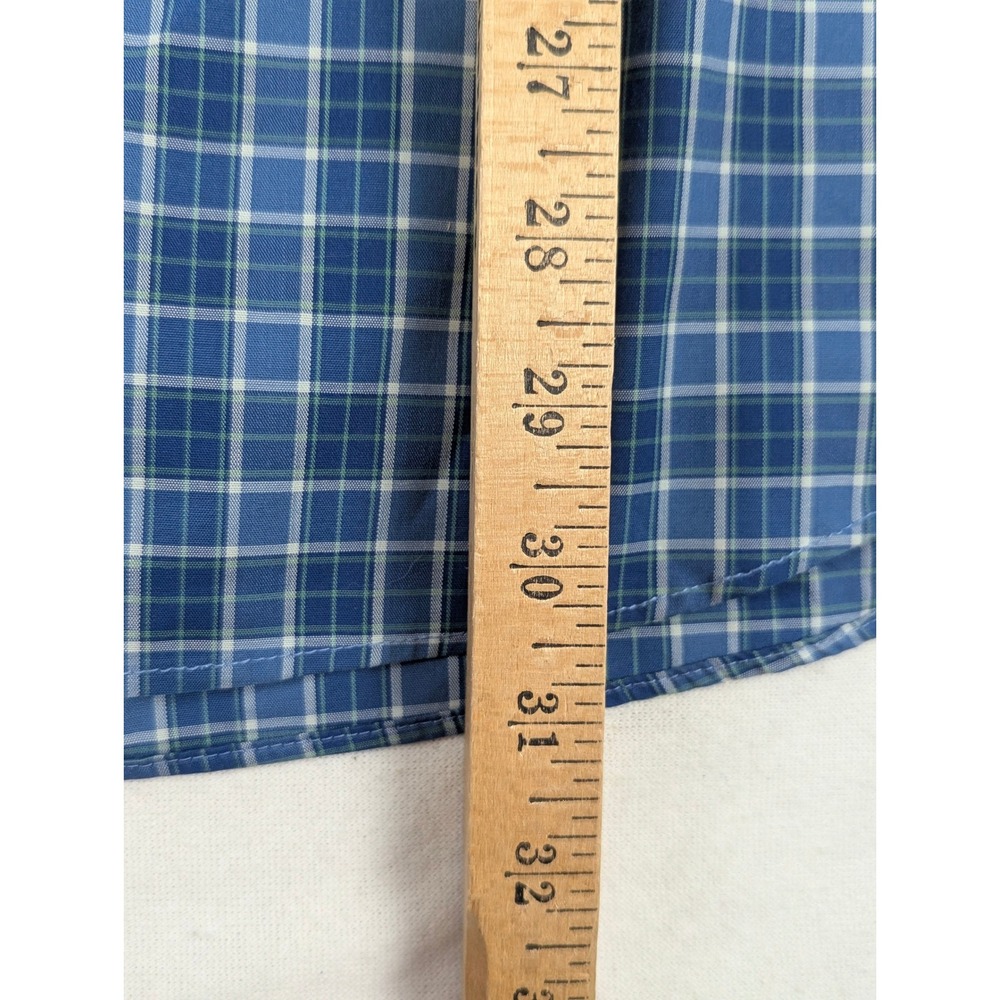 LL Bean Mens XL Blue Plaid Button Down Shirt Slightly Fitted Cotton 287889 - Picture 6 of 10